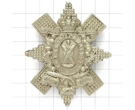 Scottish. 5th (Glasgow Highland) VB Highland Light Infantry Victorian OR’s glengarry badge circa 1887-1901 .Die-stamped white