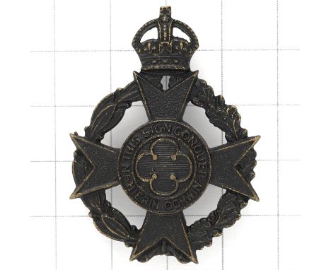 South African Army Chaplain’s bilingual WW2 cap badge.Blackened die-cast with burnished highlightsBladesVGC