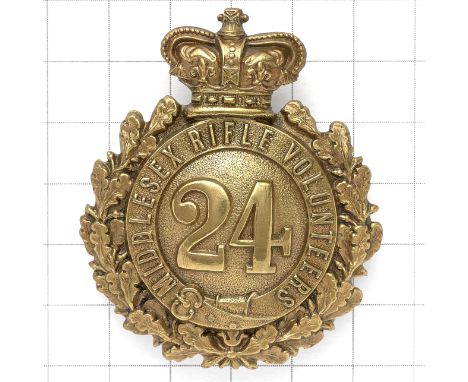 24th (Post Office) Middlesex Rifle Volunteers OR’s Victorian glengarry badge circa 1880-96.Die-stamped brass.Loops24th suppli