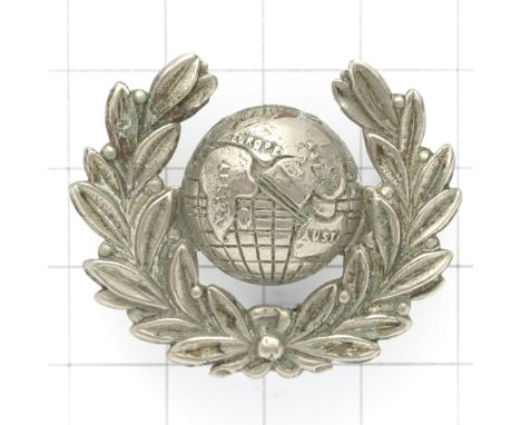 Royal Marine Police white metal cap badge circa 1922-49.Die-stamped Globe and laurel example. (KK 2102)LoopsFormed in 1922; b