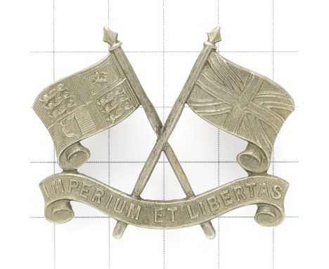South Africa. Imperial Light Horse cap badge.Die-stamped white metalLoopsVGC