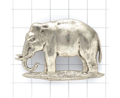19th PWO Hussars scarce pre 1922 Officer’s pouch badge.A good die-cast silvered smaller pattern.Screw postsThe Elephant was b
