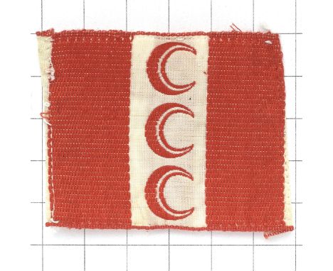 3rd Anti-Aircraft Corps rare WW2 silk cloth embroidered formation sign.Red rectangle with central vertical white bar bearing 