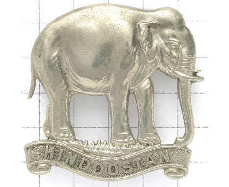 27th Lancers WW2 NCO’s white metal arm badge.Three loopsRaised on 1st February 1941, stood down at the end of the war and off