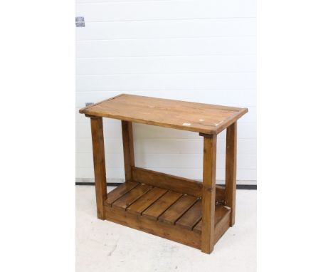 Vintage waxed &amp; polished pine work table 