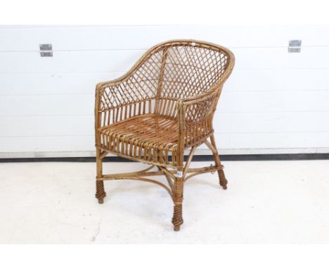 Early vintage wicker tub chair 