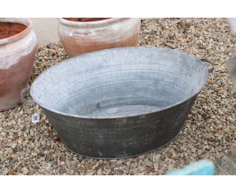 Large Galvanised Wash Tub / Garden Planter, 90cm long x 31cm high 