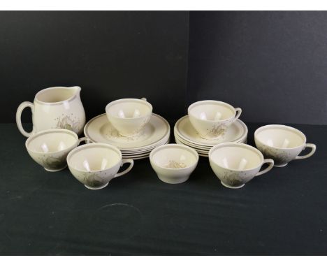 Susie Cooper Part Tea Set comprising 6 Cups, 6 Saucers, 6 Tea Plates, Milk and Sugar 