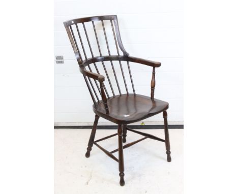 19th century Windsor type comb back elbow chair 