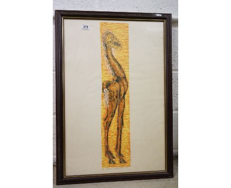 Lucy Strachan (artist and sculptor) lithograph, a signed surrealist study entitled ' The Artist As A Young Horse ' dated 1984