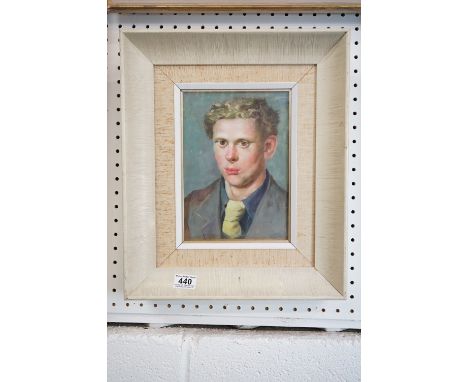 Oils on board, a portrait of renowned Welsh poet Dylan Thomas 