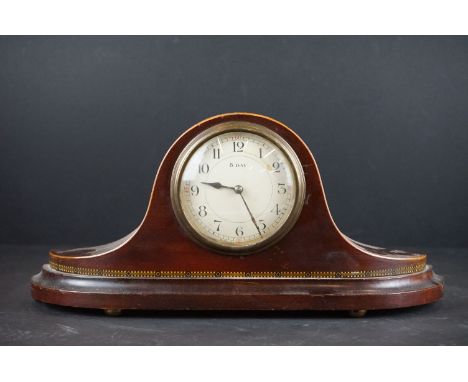 Early 20th century French mahogany cased mantle clock with 8-Day movement. 