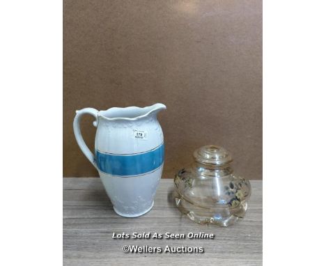 FRENCH STYLE LAMP SHADE AND LARGE WATER JUG