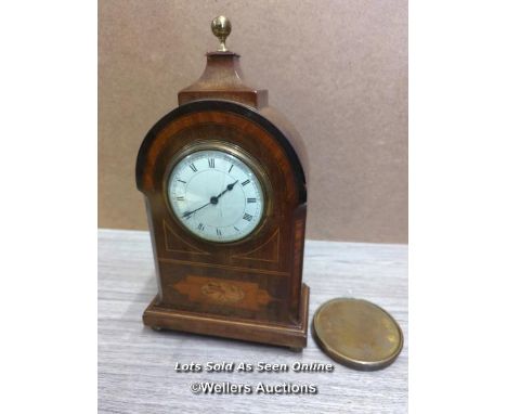 FRENCH DRUM MANTLE CLOCK 32CM HIGH, IN NEED OF RESTORATION