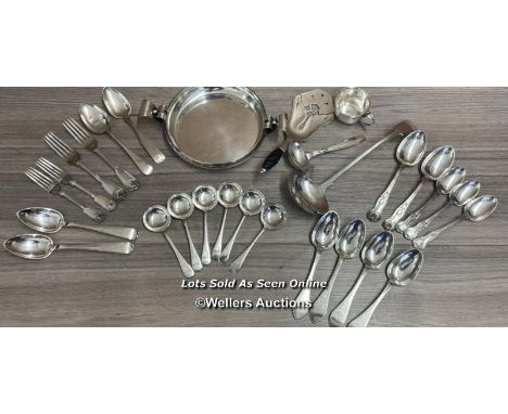 ASSORTED METAL WARE INCLUDING PRIMA DANMARK BOWL AND LADLE, T.BORS CUTLERY AND LARGE BURTON LADLE (28)