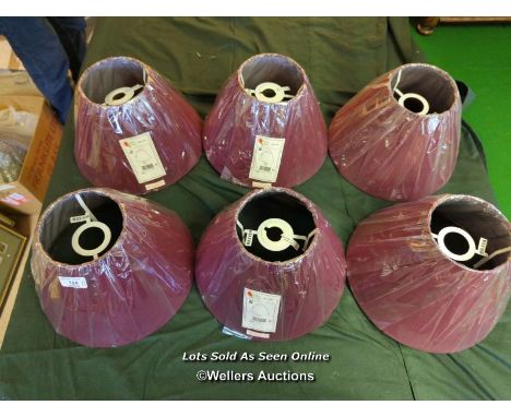 6X NEW BURGANDY LIGHT SHADES [THIS LOT WILL NEED COLLECTING FROM THE ACADEMY BILLIARD COMPANY IN WEST BYFLEET, THE FULL ADDRE
