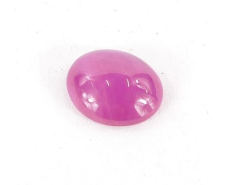 A cabochon cut star ruby.
