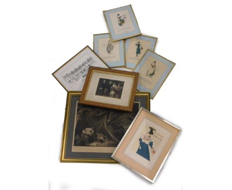 Heath after J Wright. The Dead Soldier, lithograph, and other pictures and prints, to include fashion prints.