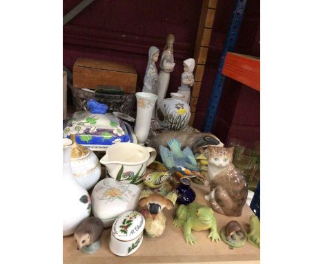Lladro and NAO ladies, animal ornaments and other china