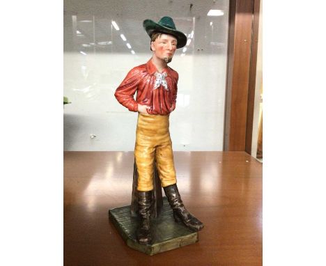 Royal Worcester male figure wearing a hat, numbered 836 to baseOverall good condition. No apparent restoration or damage. Two