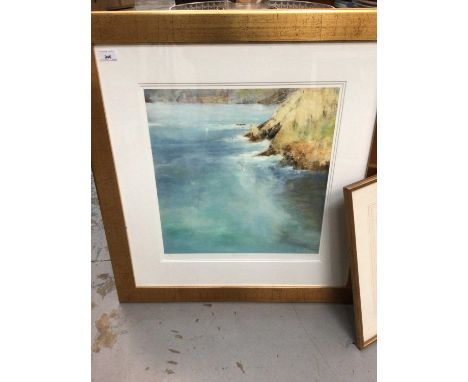 Group of 5 pictures, including a Wendy McBride print, three watercolours and a Spitfire print