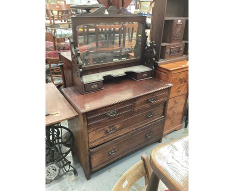 Edwardian dressing chest with associated mirror back