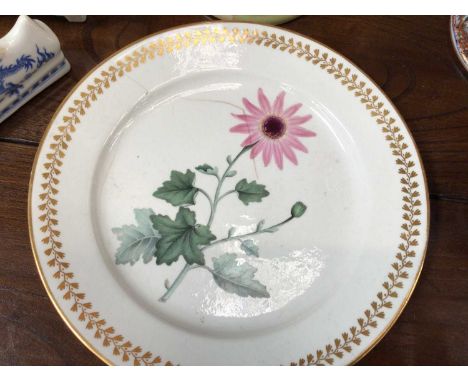 A Chamberlain’s Worcester botanical plate, a Spode sauce tureen and cover and other items