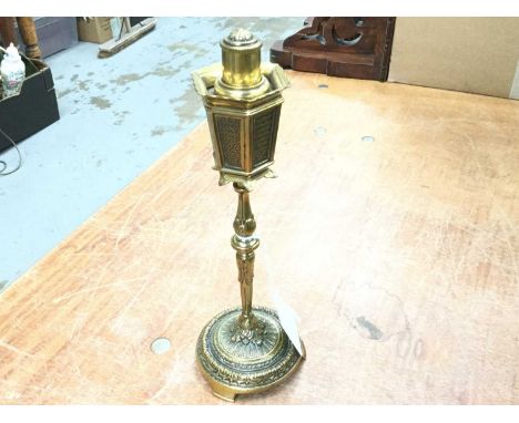 Brass table lighter in the form of a lamp post