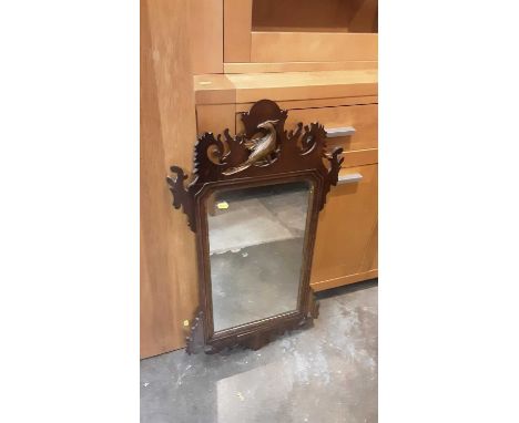 George III style mahogany and parcel gilt wall mirror and a Georgian style giltwood wall mirror