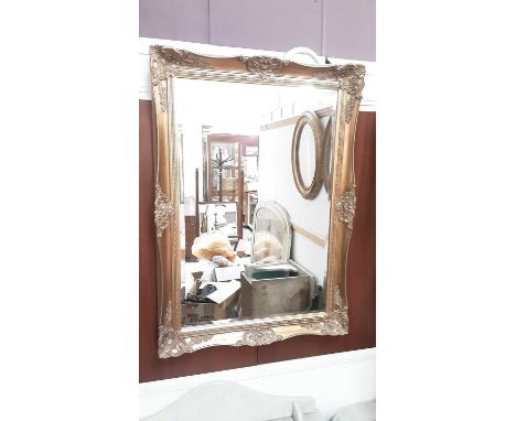 Gilt framed bevelled wall mirror, 76cm x 107cm