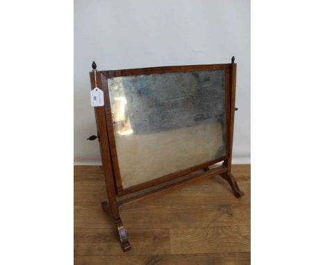 Nineteenth century mahogany framed toilet mirror, 50cm wide, 53.5cm high