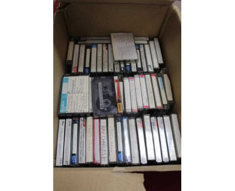 Three boxes of cassettes totalling over 200 and including original and home recordings. Artists include Beatles, Led Zeppelin