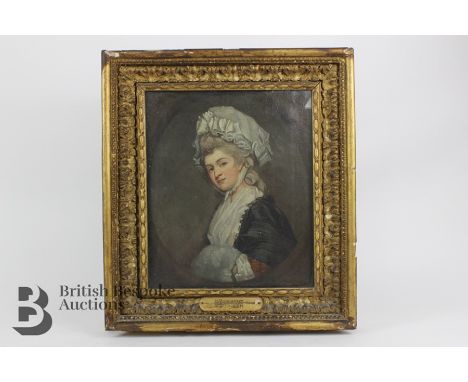Attributed to John Raphael Smith (1752-1812) portrait&nbsp;after George Romney, oil on canvas of Mrs Mary Robinson (Perdita),