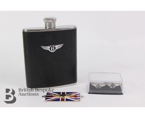 Bentley unisex shirt cufflink's in the original presentation case; rarely found Bentley enamelled and chrome plated dashboard