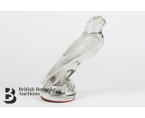 René Lalique 'Faucon' nr 1124, falcon motoring mascot, moulded R. Lalique, stencil-etched France, approx 16.5 cms h. Note: th