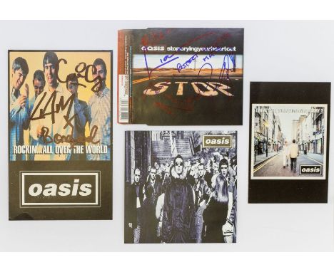 OASIS - vendor obtained direct. A signed cd single sleeve - Mike Liam - Peace &amp; Respect Mate! Noel Gallagher. Signed in b