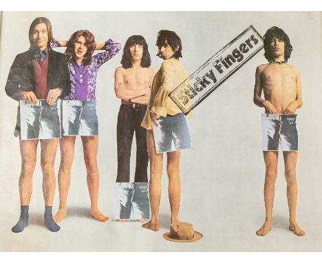 THE ROLLING STONES - Sticky Fingers. Original Promotional Poster from 1971 in very good condition with just a little edge wea