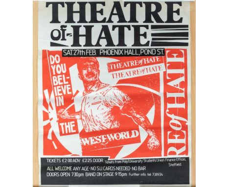 Theatre of Hate - British Post-Punk Band that formed in 1980. The is an original Gig Poster from Do You Believe in the West W