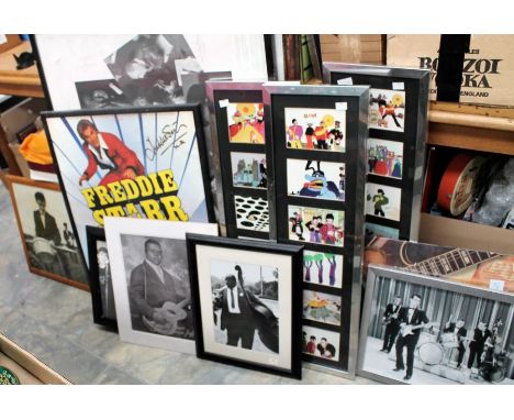 A collection of posters and prints including: Big Beat ( Beatles ) Jazz and Blues interest - Beatles - B.B.King, Muddy Waters