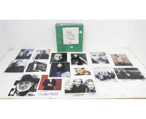 A large collection of Signed / Autographed Photographs from collector in one large folder. Total of 70 items.Included in the 