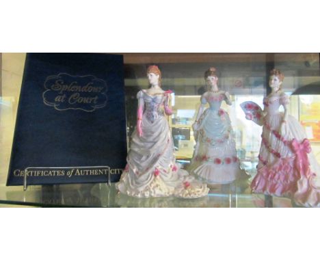 A set of Royal Worcester 'Splendour at Court', 'The Embassy Ball', 'The Jewel in the Crown'( 2 roses damaged), 'A Royal Prese