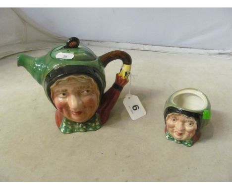 A Beswick Sairy Gamp teapot and jar