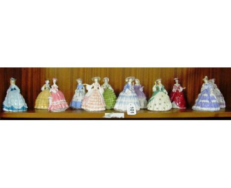 A scenes of limited edition Royal Worcester figures 'The Fashionable Victorians', 'Lady Victoria', 'Lady Jane', 'Lady Elizabe