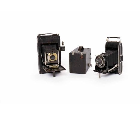 THREE VINTAGE CAMERASincluding a Kodak Eastman Folding Camera, and Agfa Prontor II, an Eastman Kodak plate camera (3)
