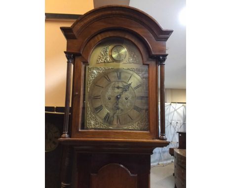 19TH CENTURY MAHOGANY LONGCASE CLOCKthe 11.5 inch dial with silvered Roman numeral chapter ring, with subsidiary seconds and 