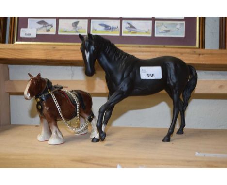 ROYAL DOULTON MODEL BLACK BEAUTY PLUS A FURTHER MODEL HORSE (2)