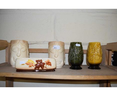 COLLECTION OF SYLVAC VASES AND SMALL PLANTER (5)
