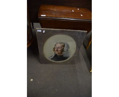 19TH CENTURY SCHOOL PORTRAIT OF AN ELDERLY LADY, OIL ON CANVAS, UNSIGNED AND UNFRAMED