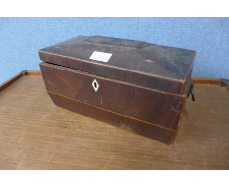 A Victorian mahogany tea caddy, a/f 