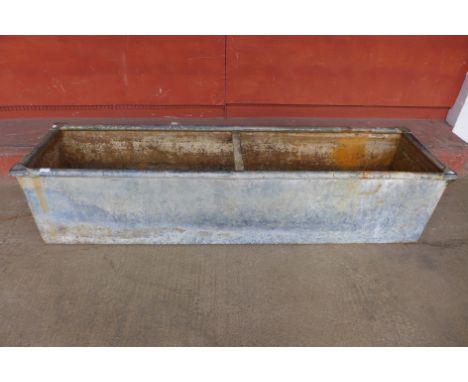 A galvanised trough 